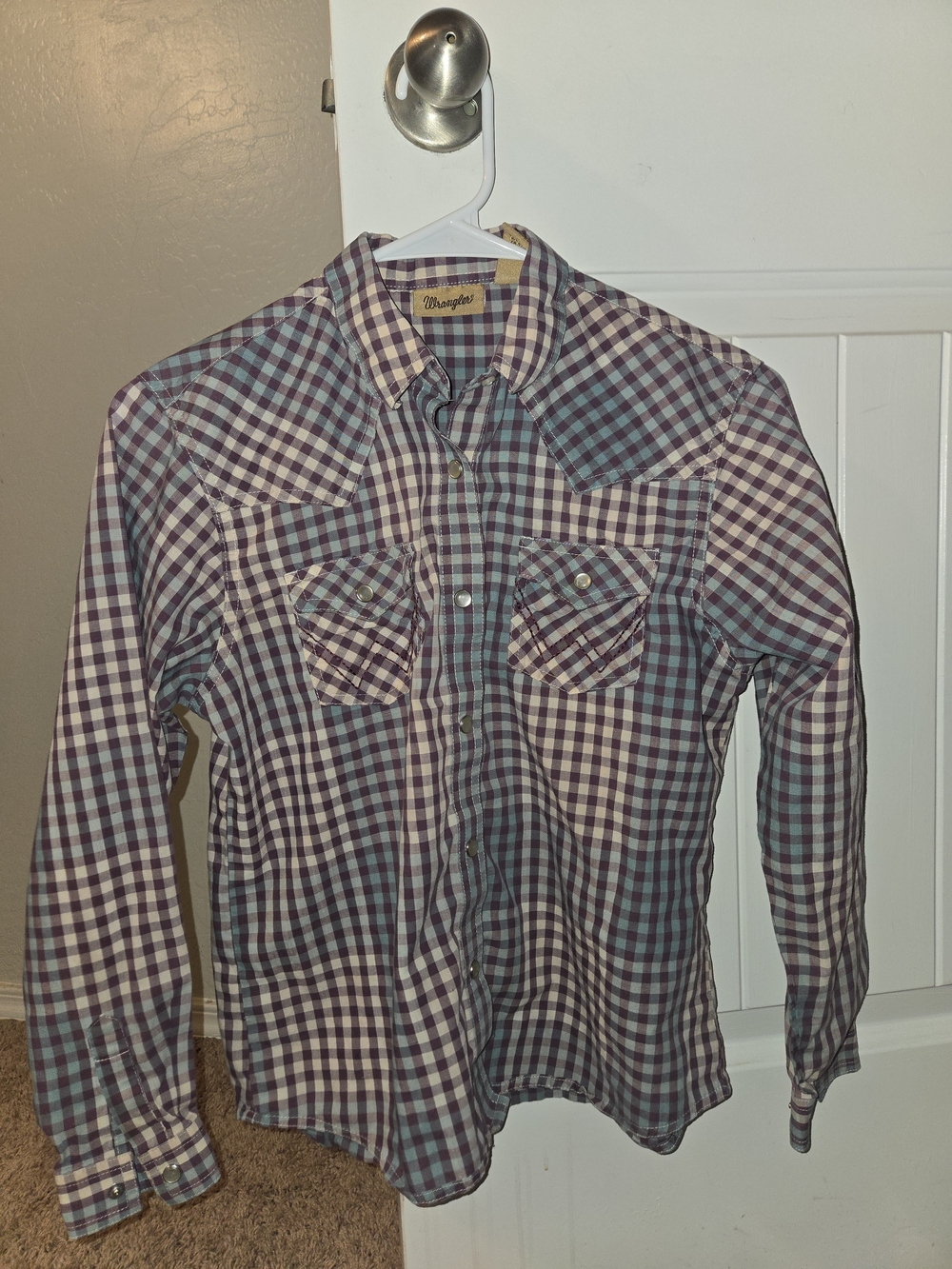 Wrangler Girls’s Teal and Purple Western Shirt